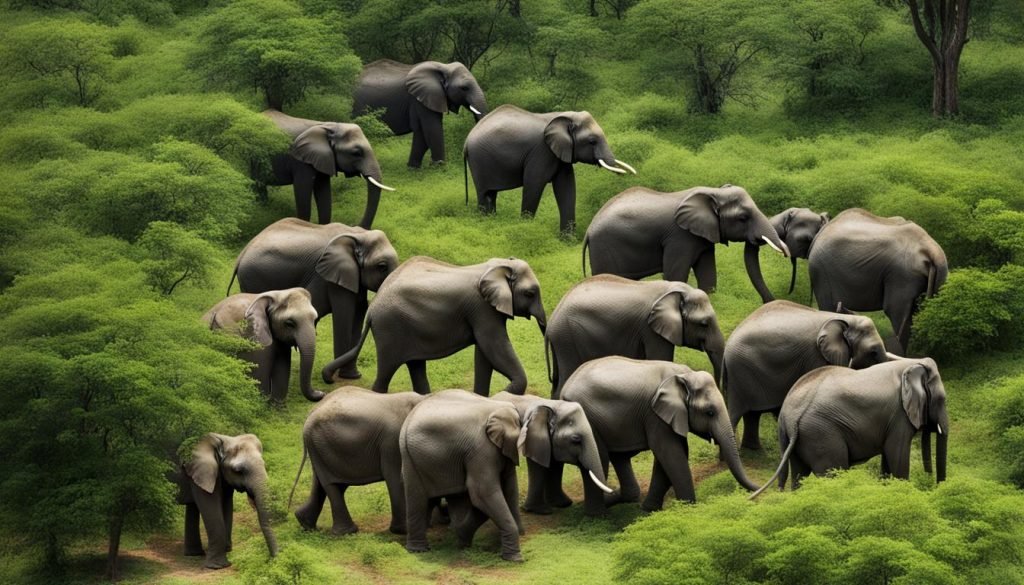 Herbivorous Eating Patterns of Elephants