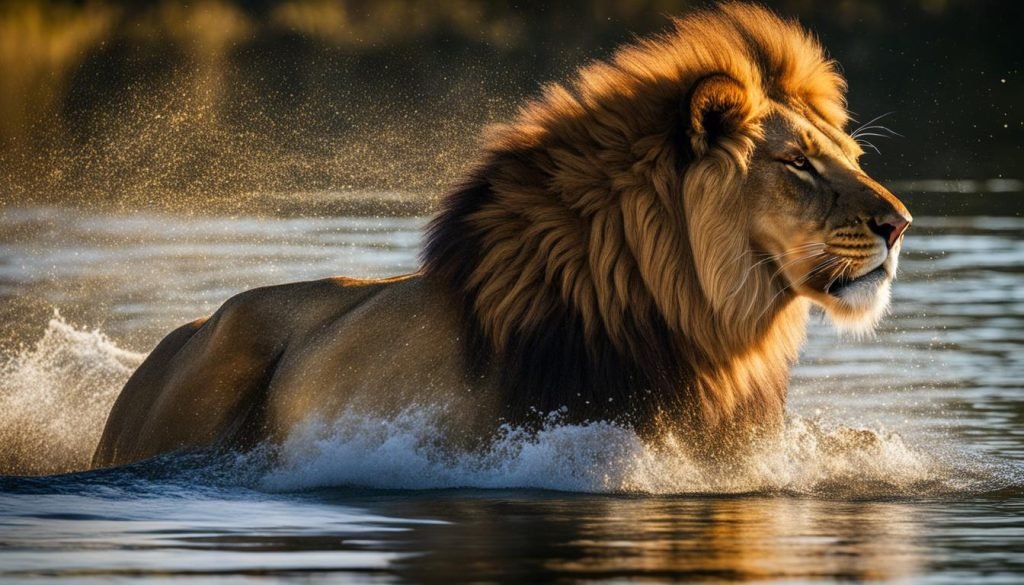 Lion Swimming Behavior
