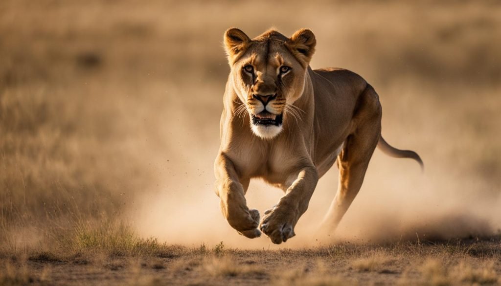 lion hunting speed