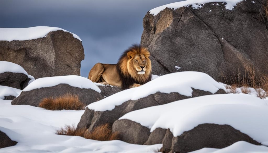 lion winter survival