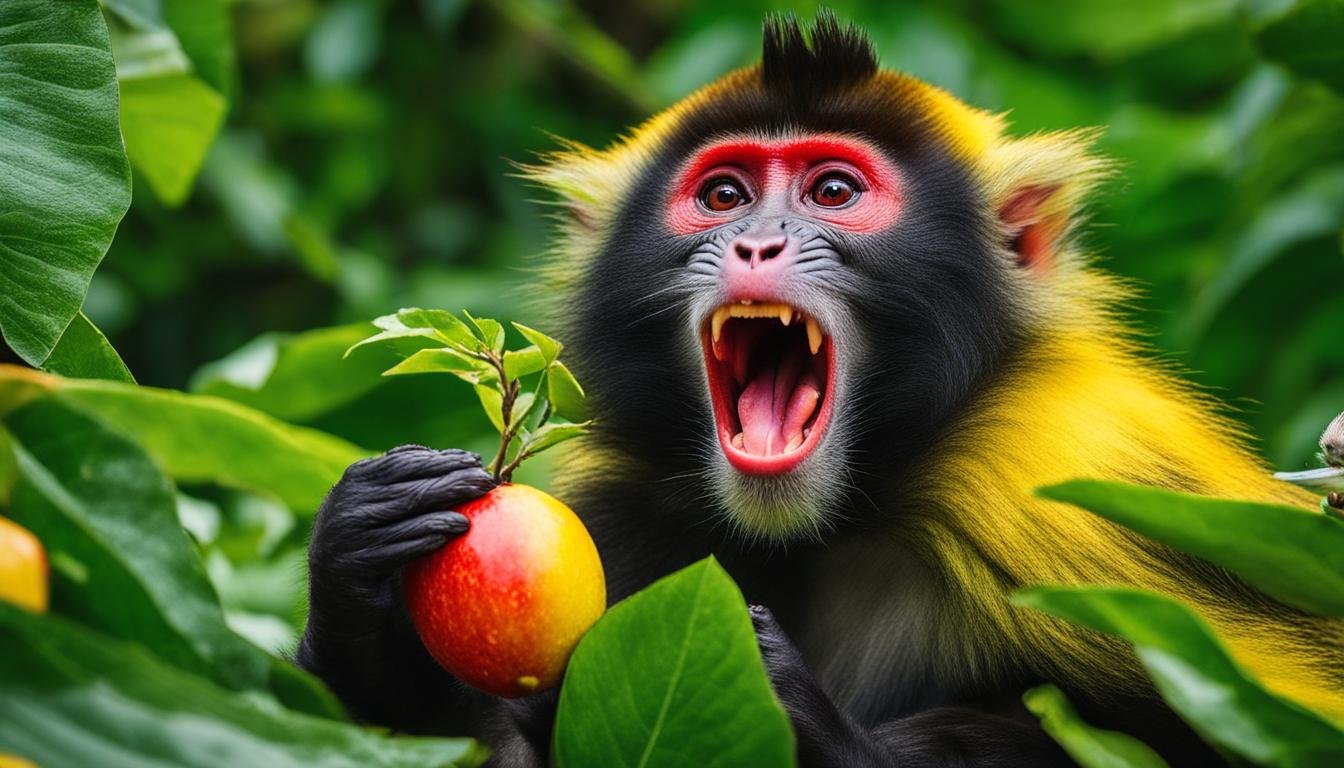 monkey eating fruit