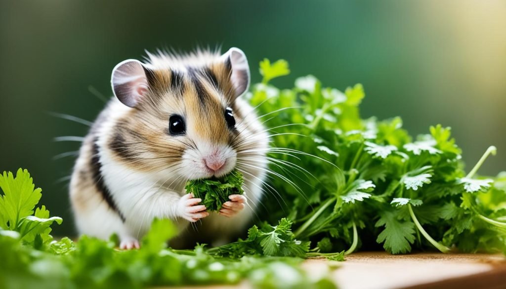 feeding cilantro to hamsters