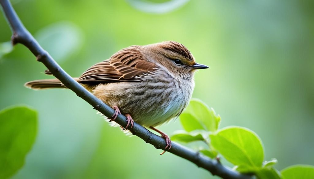 bird sleeping on a branch