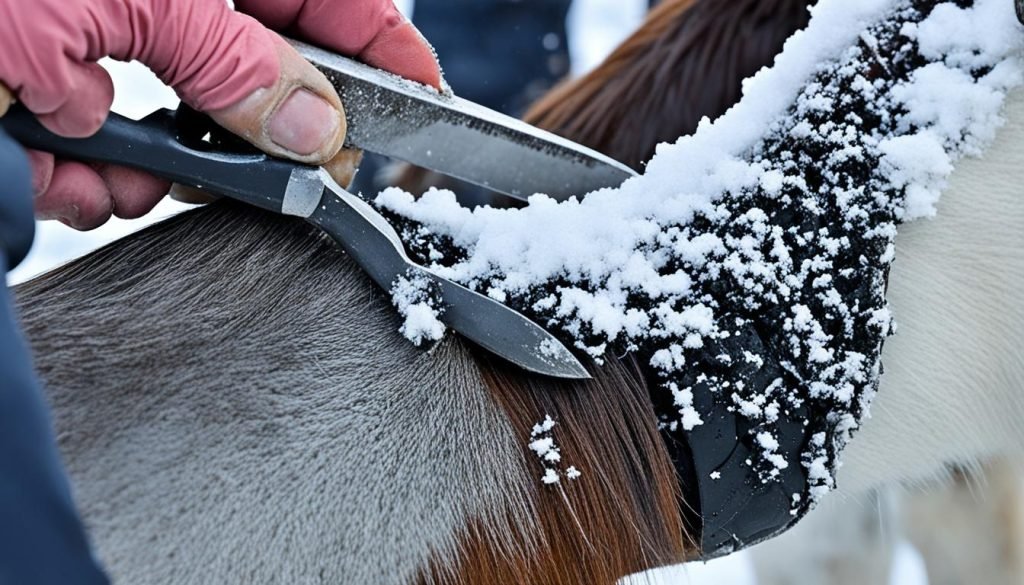 horse hoof care in winter