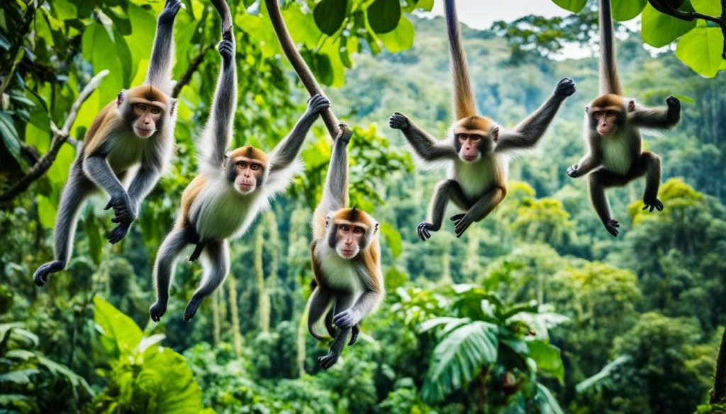 monkey habitat and weight adaptations