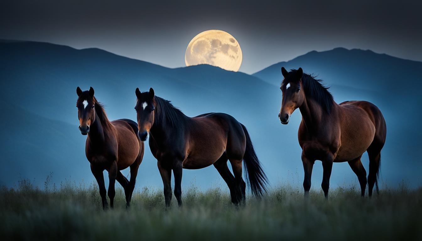what do Wild Horses do during the night
